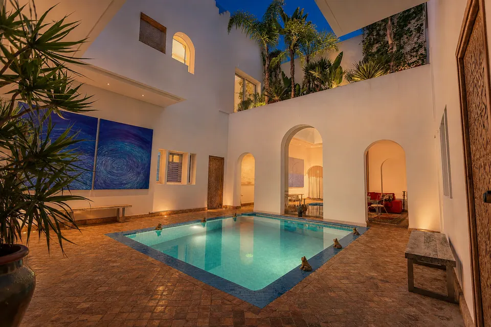 Patio d’une villa à Rabat